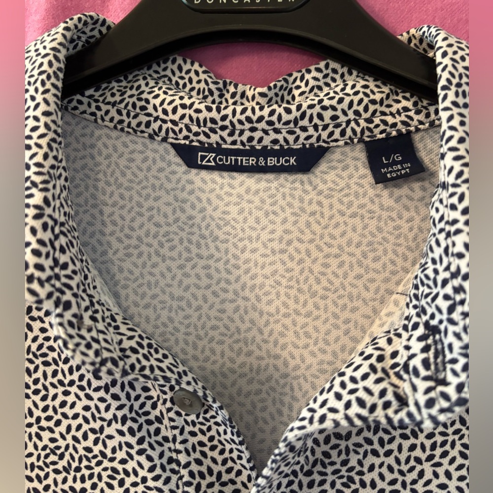 Cutter & Buck Whataburger Black and White Polo Shirt Casual Sporty Design Size L - Picture 3 of 8